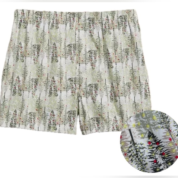 BANANA REPUBLIC Pine Tree Forest MEN'S 100%‎ Cotton Boxer Underwear Sz Small New - Picture 1 of 7